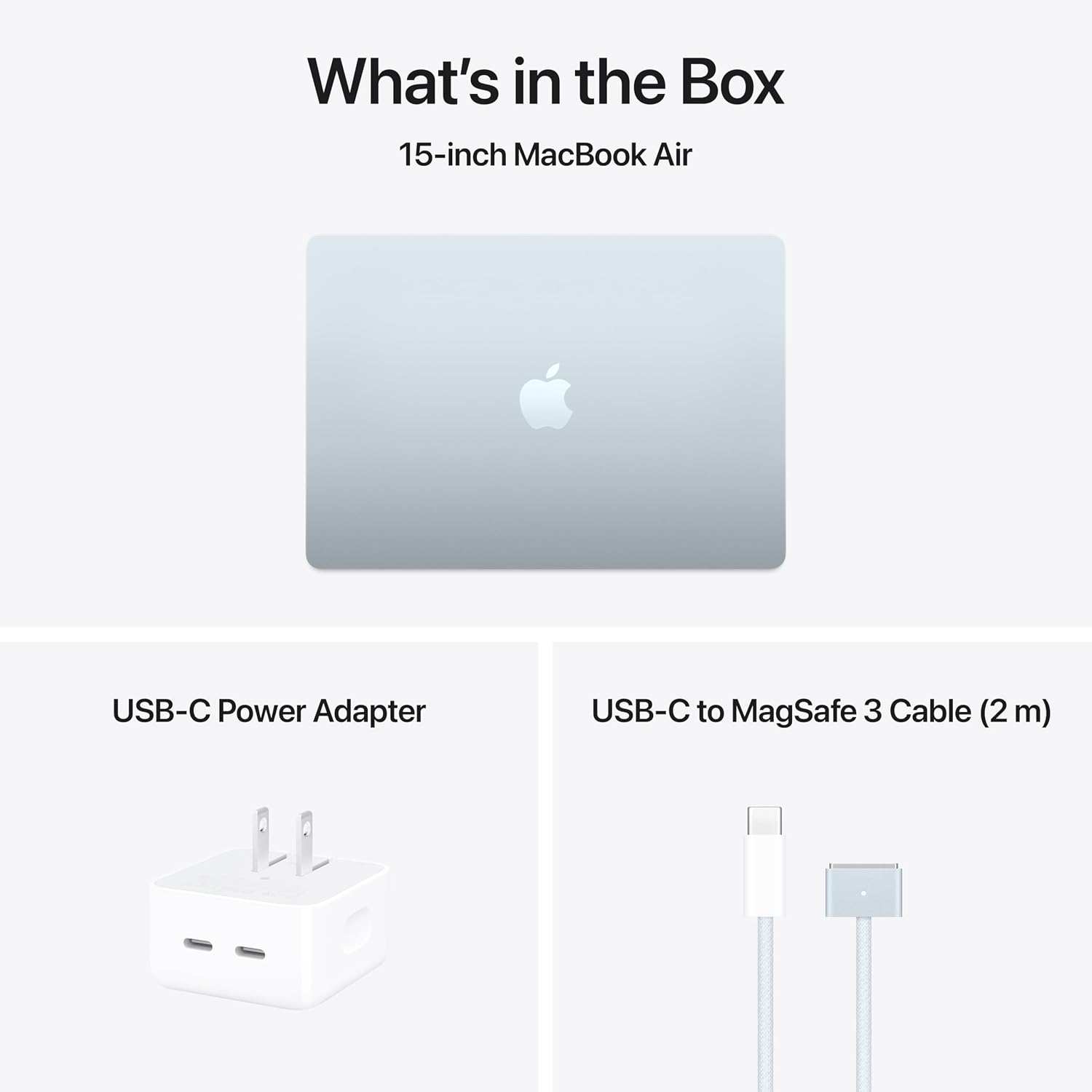 Apple 2025 MacBook Air 15-inch Laptop with M4 chip, 24GB Unified Memory, 2TB SSD Storage - Sky Blue