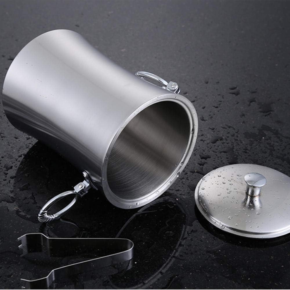 ice bucket, Ice Bucket Thick Stainless Steel Hand Strap Cover Insulation Ice Bucket Red Wine Ice Bucket Bar Dedicated