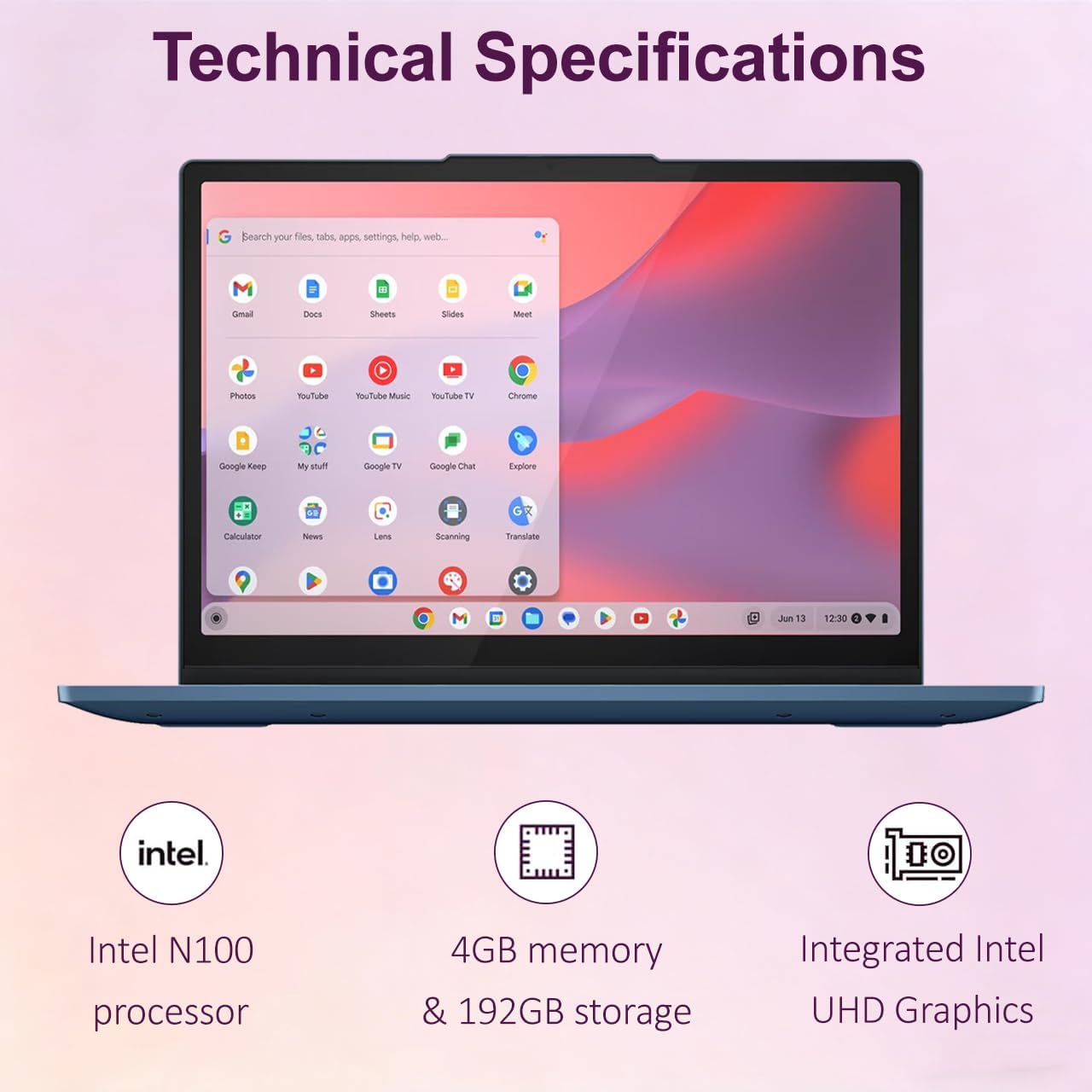 Lenovo IdeaPad Flex 3i Chromebook 2-in-1 Laptop (12.2' FHD+ Touchscreen, Intel N100, 4GB DDR5, 192GB Storage (64GB eMMC + 128GB SD Card)) for Home & Student, Long Battery Life, NFC, Chrome OS, Blue
