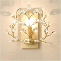 Wall Sconces Creative Retro Crystal Wall Sconces Wrought Iron Crystal Branches Wall Light Wall Mounted Lighting Fixture for Dining Room Bathroom Bedroom Living Room Entryway(Gold)