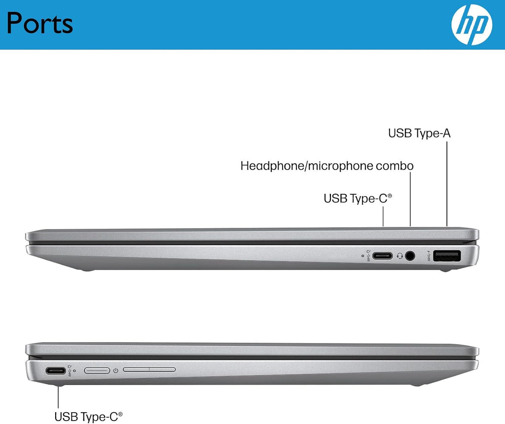 HP Chromebook Plus x360 Laptop 14' 2 in 1 Touchscreen Business Laptop for Student Intel Core i3 N305 8GB RAM 256GB UFS Backlit KB Wi-Fi 6 Chrome OS w/Google AI