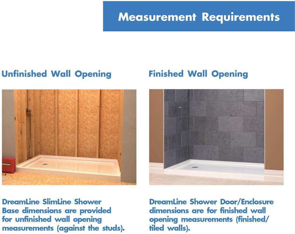 DreamLine SlimLine 32 in. D x 54 in. W x 2 3/4 in. H Center Drain Single Threshold Shower Base in Biscuit, DLT-1132540-22