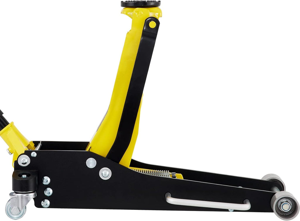 VEVOR 3 Ton Low Profile Aluminum & Steel Racing Floor Jack | Dual Pistons Quick Lift Pump, Sport Utility Vehicle, Lifting Range 3-6/11'-19-11/16', Yellow & Black