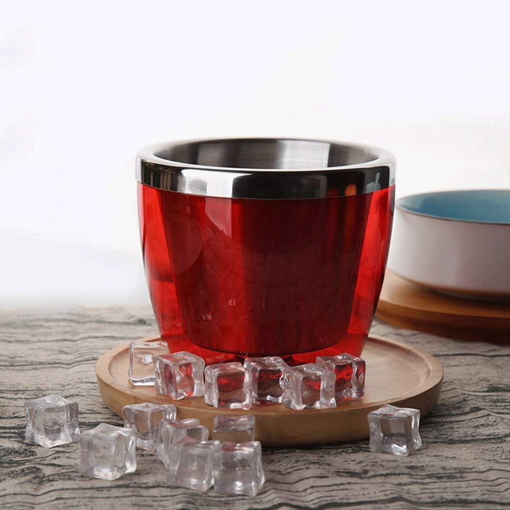 ice bucket, Ice Bucket Glass Ice Orange Tea Beverage Bottle Iced Milk Tea Ice Bucket Ice Coffee Cup Bottle Red Ice Bucket Bar Supplies