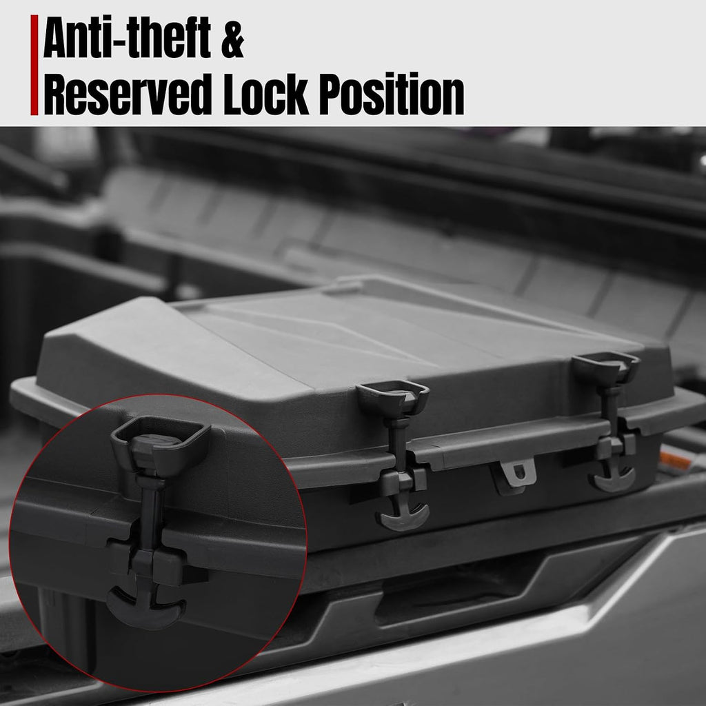 A & UTV PRO Bed Storage Box for Can Am Defender, HD10 HD9 HD8 HD5 Max/Can Am Commander, Compatible with Can-Am Defender 2016-2026 Accessories Removable Tool Box Rear Cargo Box