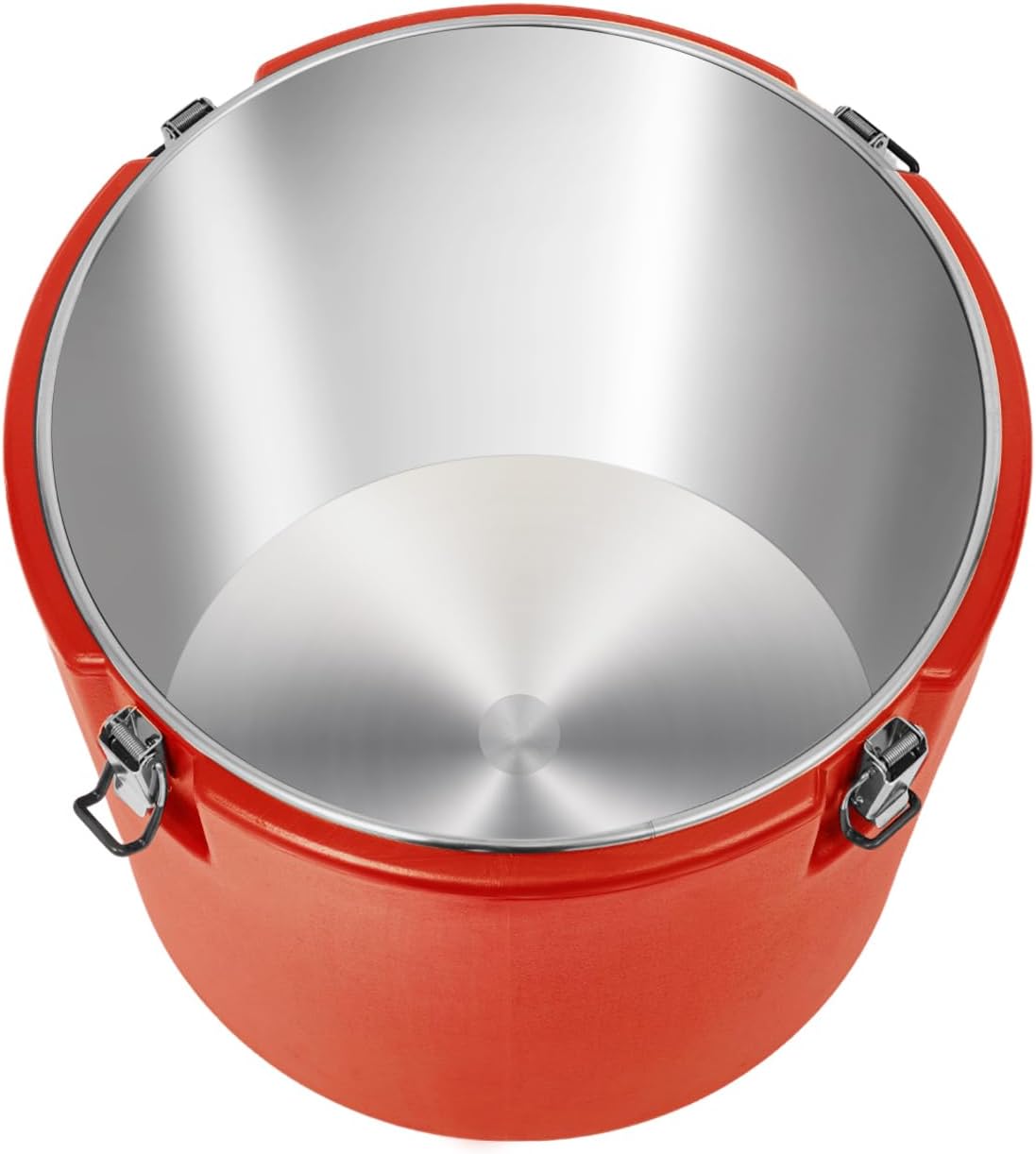 53 Quart Insulated Soup Container Commercial Food Warmer Container for Hot & Cold Food, 304 Stainless Steel Insulated Ice Bucket with Lid (Red)