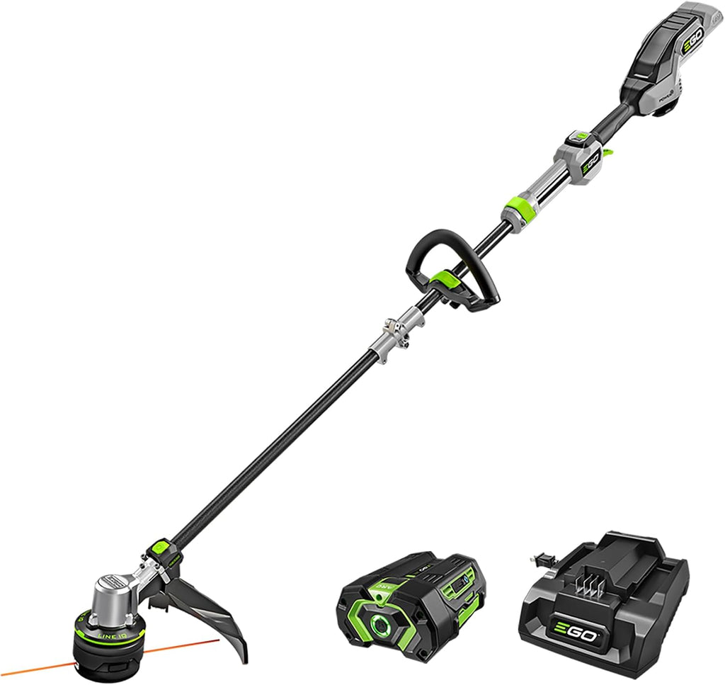EGO POWER+ String Trimmer, Battery Powered, 16' Trimmer for Weeds and Grass with POWERLOAD, LINE IQ, Telescopic Carbon Fiber Shaft, Includes 56V 4.0Ah Battery and Charger - ST1623T