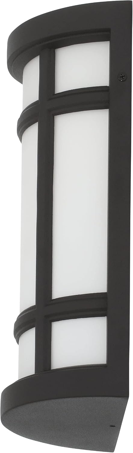 DESIGNERS FOUNTAIN Logan Square 2-Light Outdoor Wall Sconce, 8 Inch Lighting Fixture for Patio, Porch and Front Door, Black, 34121-BK