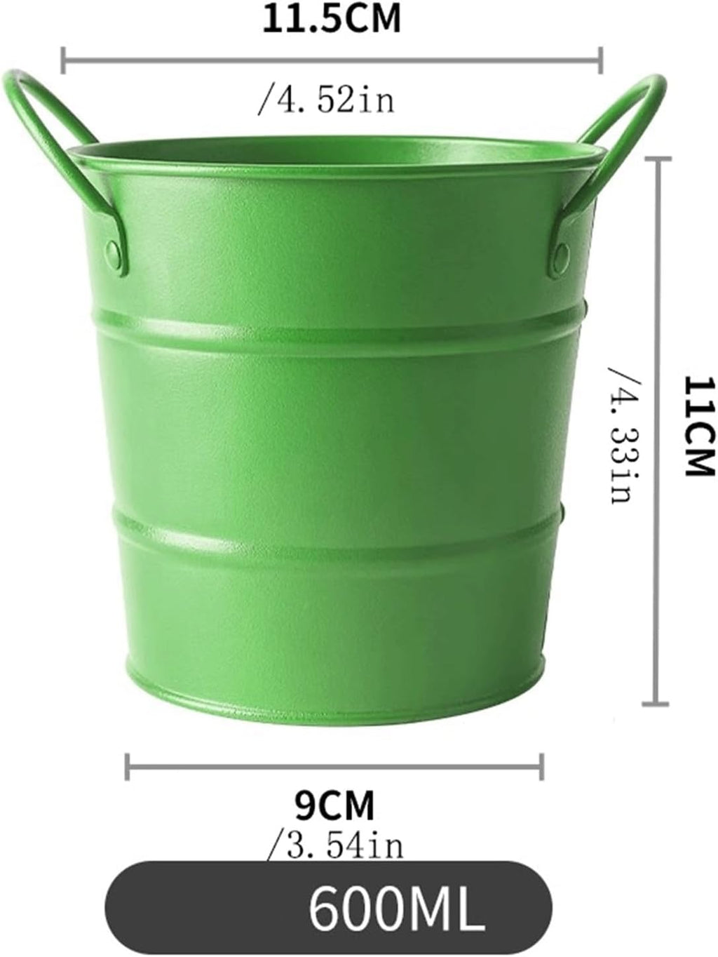 Ice Buckets 600ml Ice Bucket Stainless Steel Tableware Snack Bucket Ice Bucket Mini Storage Bucket Desktop Trash Can Ice Bucket Kits (Color : White)