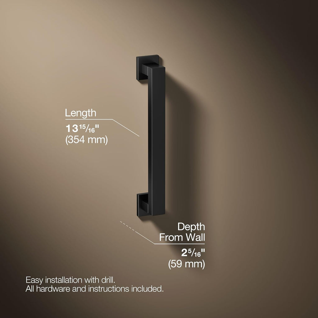 Kohler Square 12 Grab Bar, Metal, Matte Black