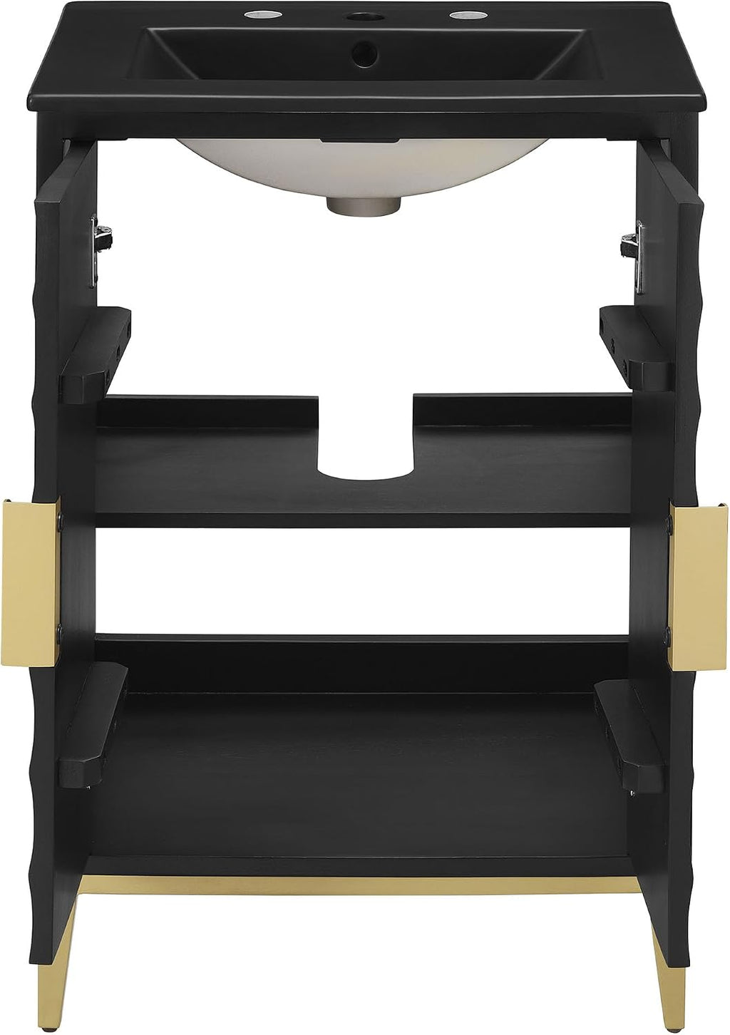 Modway Beau 24 Inch Wood Bathroom Vanity Cabinet in Black Black