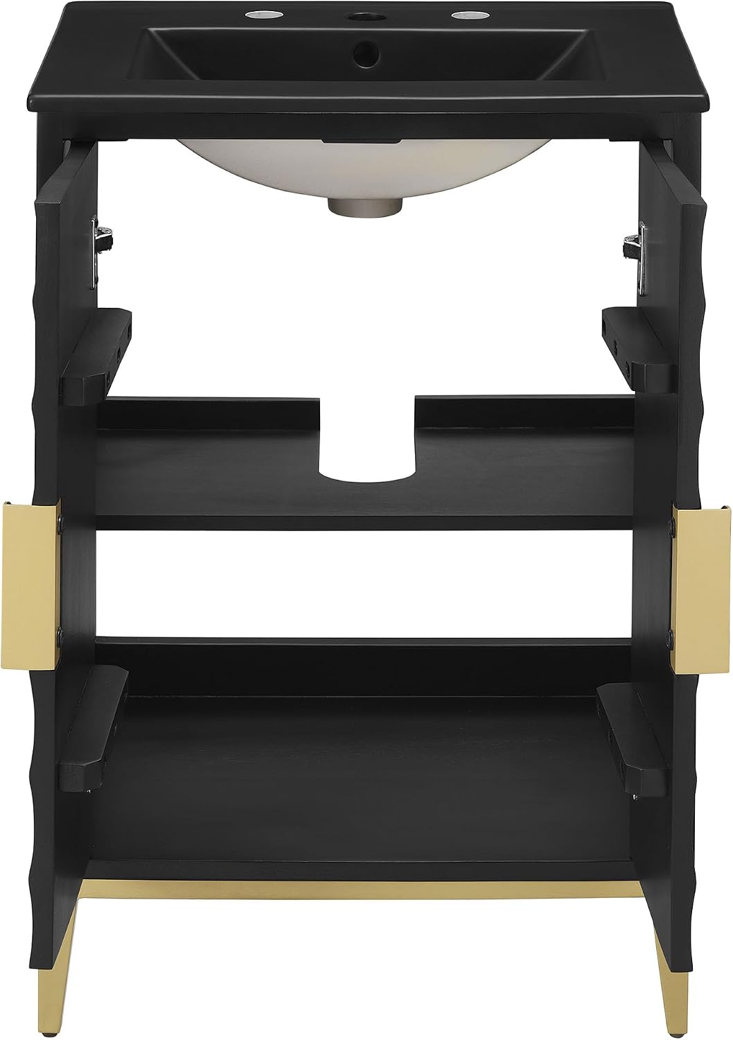 Modway Beau 24 Inch Wood Bathroom Vanity Cabinet in Black Black