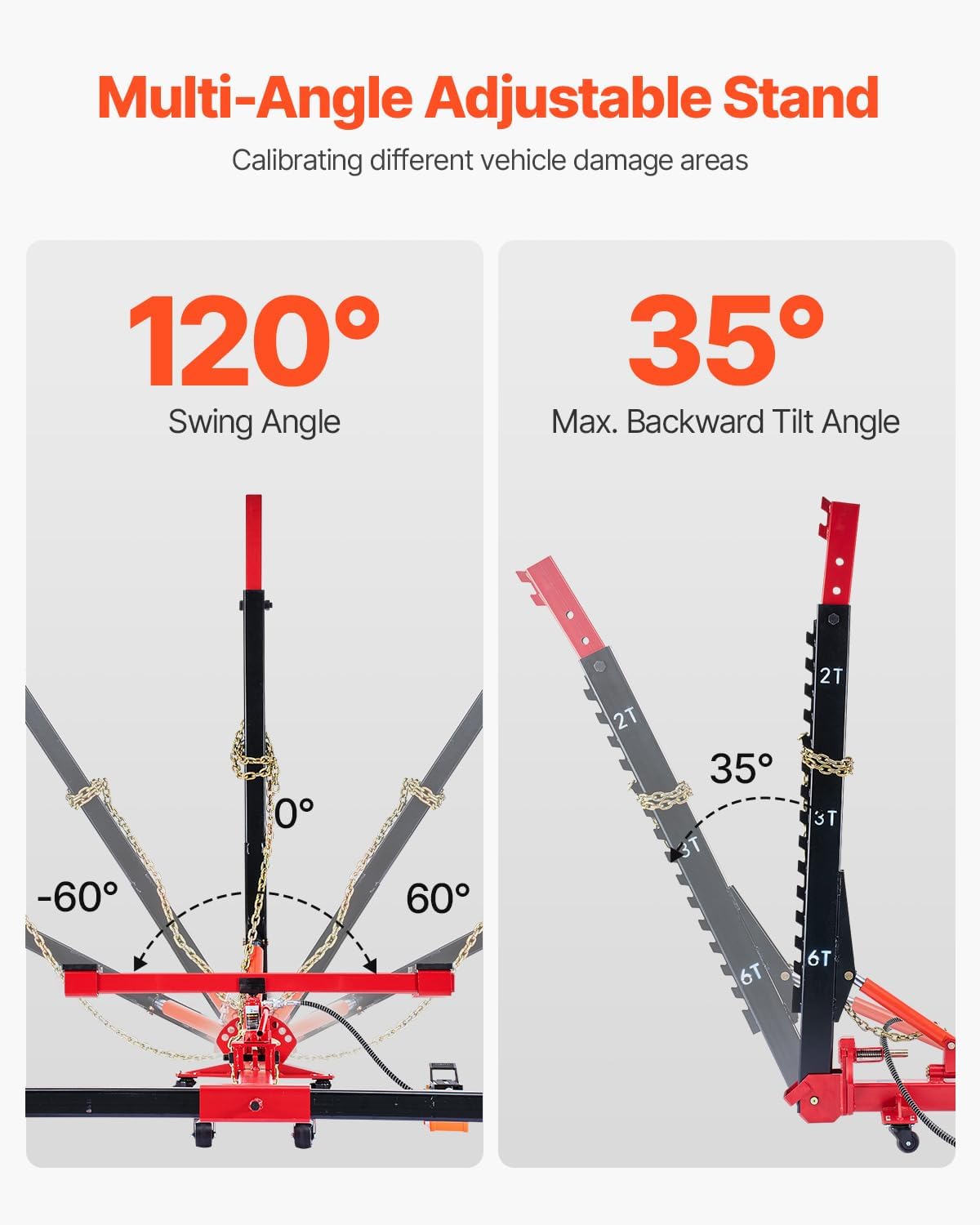 VEVOR Auto Body Frame Puller Straightener, 6T Tension Car Body Repair Equipment with 3T Airbag Jack & 6000PSI Hydraulic Foot Pump, Include 16 Straightening Tools, for Auto Repair Shop Sedan SUV Pickup
