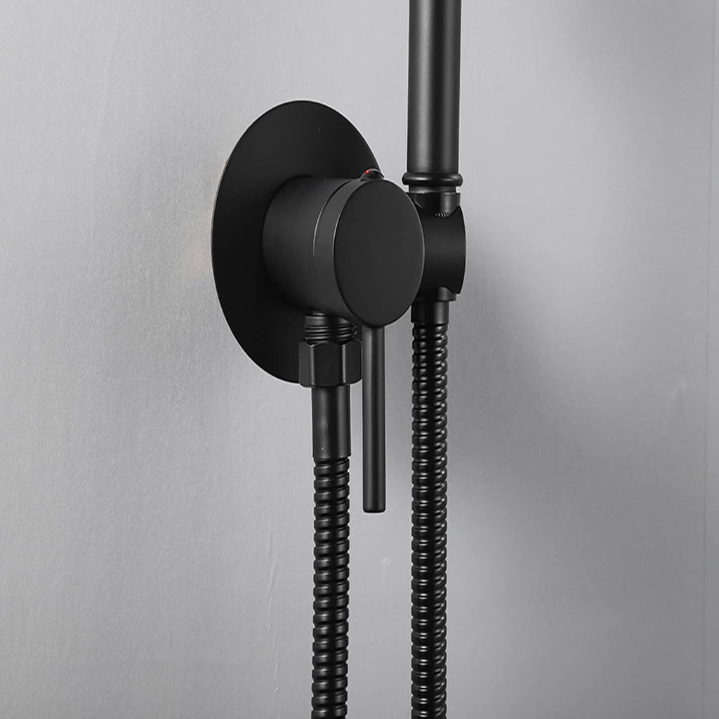 Handheld Bidet Sprayer for Toilet, Brass Bathroom Concealed Bidet Sprayer, Bidet Sprayer Set, Portable Bidet for Toilet, Wall-Mounted Mixer Hot and Cold Water for Bathroo-Black