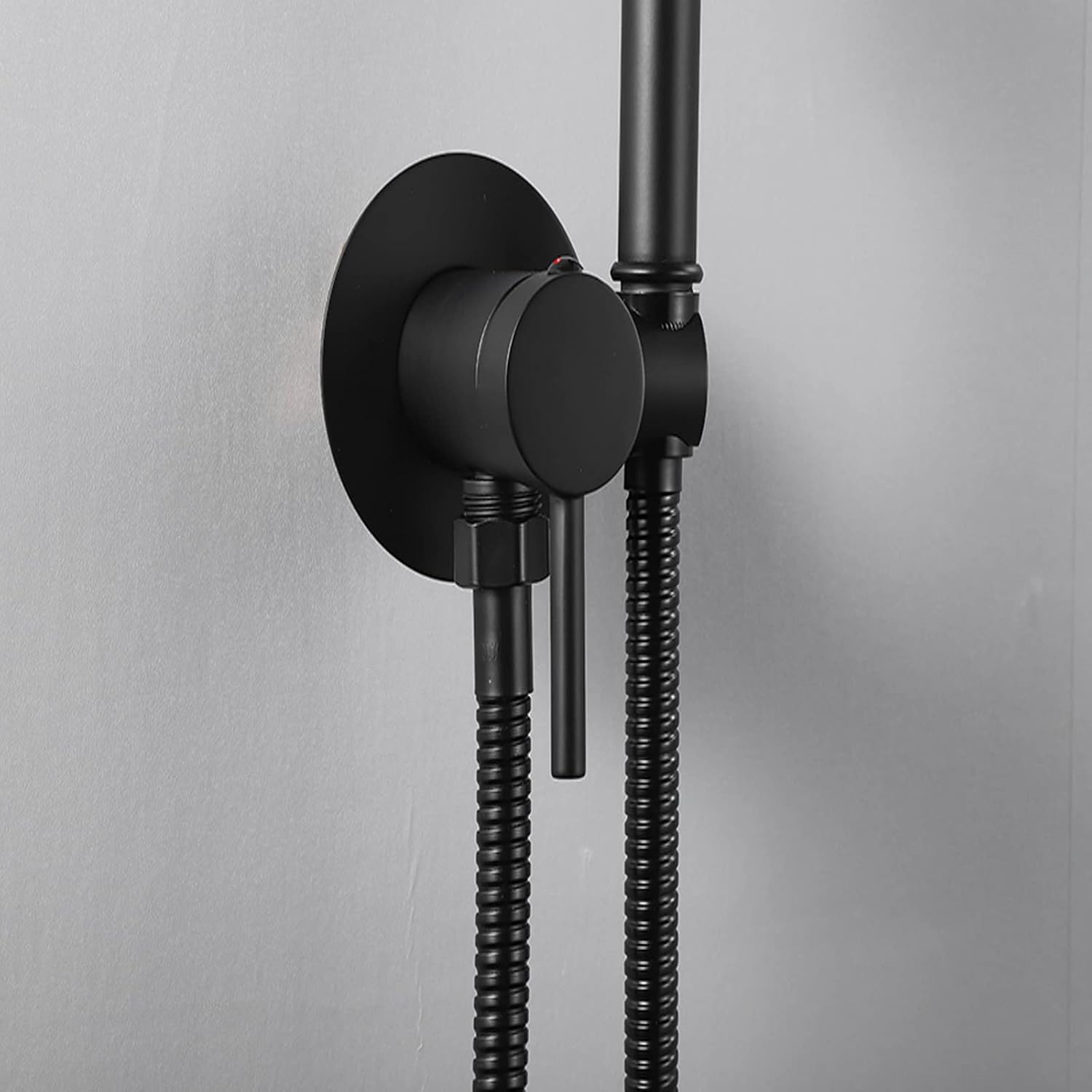 Handheld Bidet Sprayer for Toilet, Brass Bathroom Concealed Bidet Sprayer, Bidet Sprayer Set, Portable Bidet for Toilet, Wall-Mounted Mixer Hot and Cold Water for Bathroo-Black