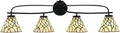 Toltec Lighting Cavella 4-Light Bath Bar – Modern Vanity Light Fixture for Bathroom – Dimmable and LED-Compatible Wall Light – Matte Black Finish, 7' Sandhill Art Glass