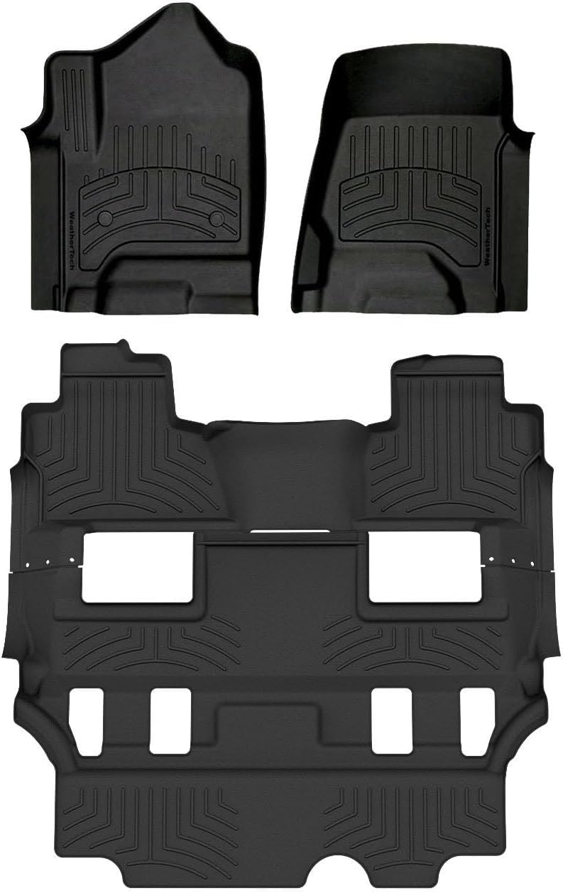 WeatherTech FloorLiner HP Custom Fit Floor Mats for Chevrolet Tahoe, Yukon Full Set (44607-1-0IM), Black