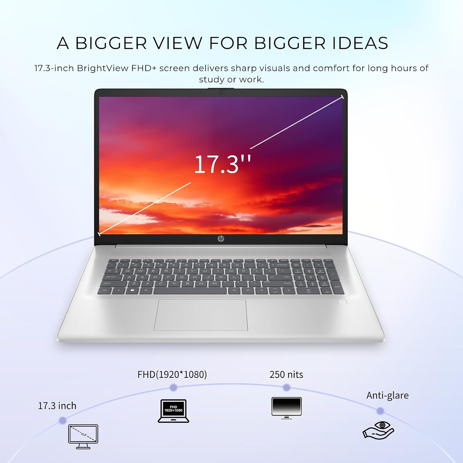 HP 17 Laptop Computer, 17.3' FHD(1920×1080), Intel 10-Core i5-1334U, Fingerprint, Backlit KB, Win 11 Pro Laptop for Business & Students, Fast Charge, Redragon Patent Kit, 32GB RAM, 1TB SSD