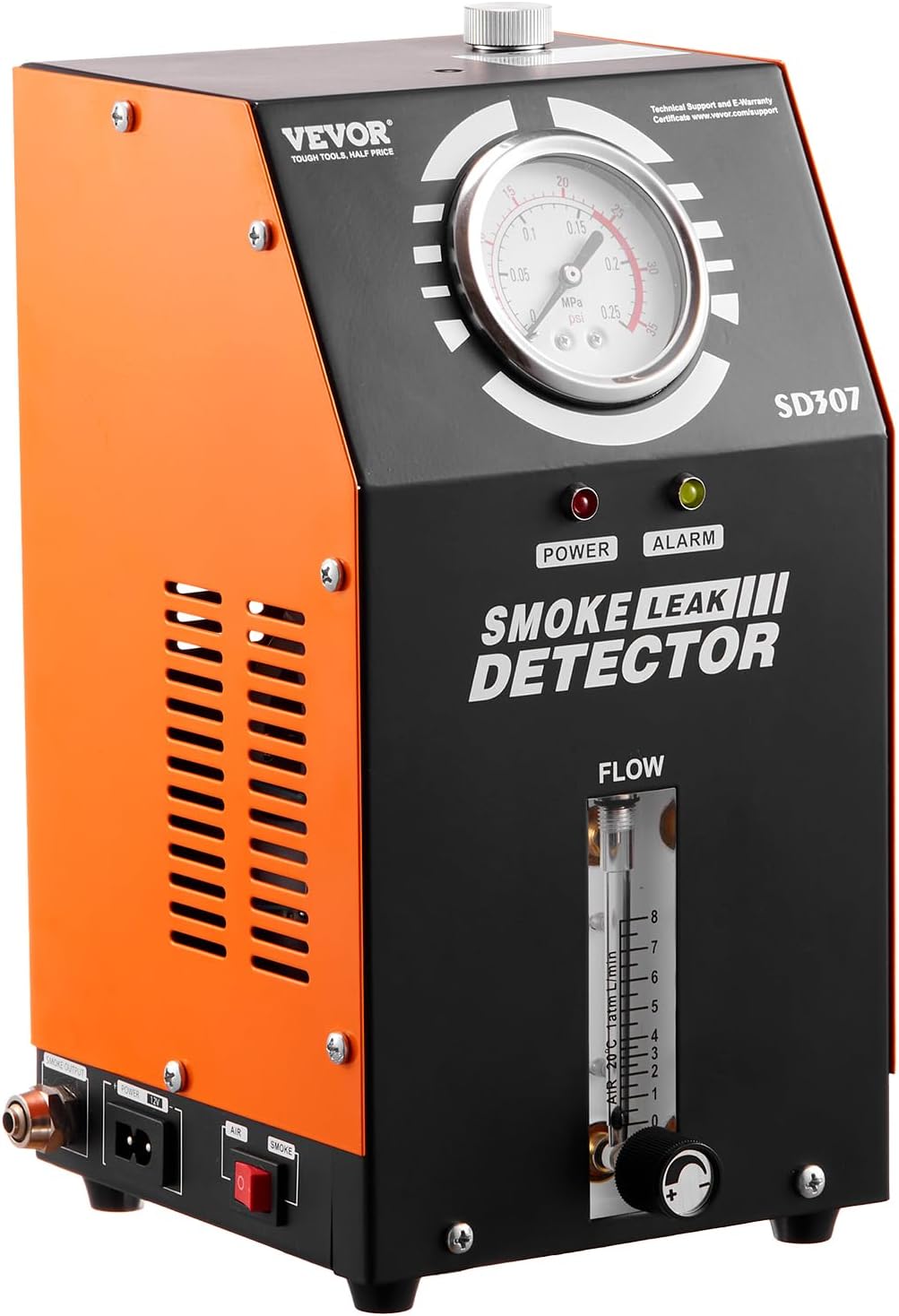 VEVOR Automotive Smoke Machine Leak Detector, DC 12V EVAP Vacuum Diagnostic Tester with Built-in Air Pump, Pressure Gauge & Flow Meter, 2-Mode Fuel Detector for Cars, Motorcycles, Trucks, Boats, ATVs