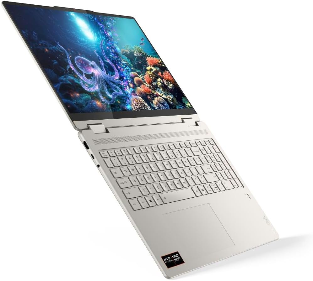 Lenovo Yoga AI Powered 2-in-1 Laptop 16.0' Touchscreen IPS WUXGA Display (AMD Ryzen AI 7 350, 16GB LPDDR5X, 1TB M.2 PCIe SSD, Backlit KB, Fingerprint, WiFi 7, Win 11 Pro) with DKZ USB Port Expander