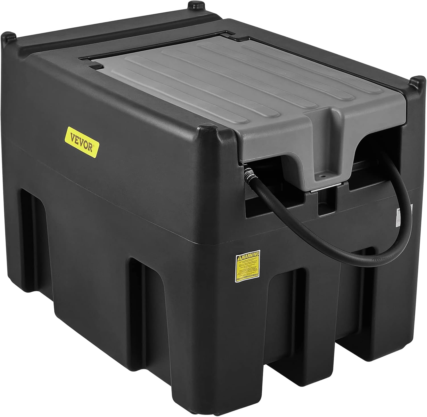 VEVOR Portable Diesel Tank, 116 Gallon, Black | 10 GPM Flow Rate, 12V Electric Transfer Pump, 13.1ft Rubber Hose, PE Transfer Tank