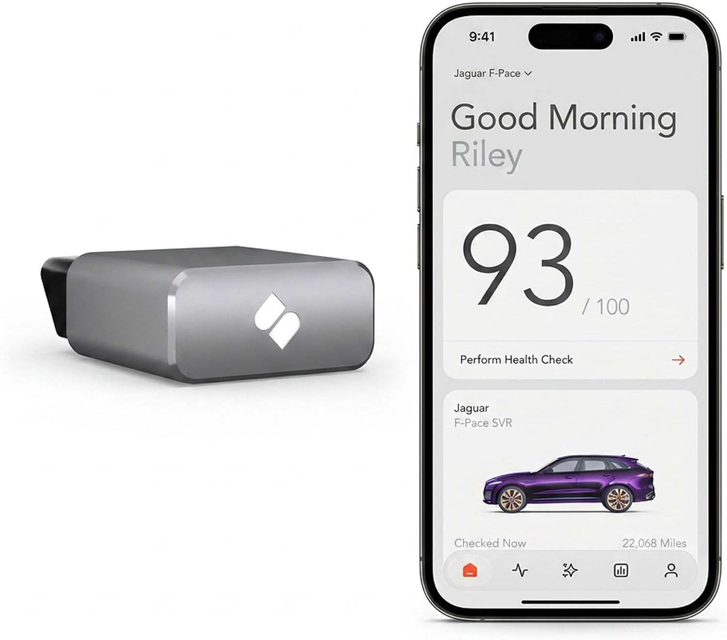 OBD2 Scanner for iPhone/iOS, Bluetooth Vehicle Diagnostics, No Subscription | Vehicle Insights with plain-English diagnostics, repair estimates, recall alerts, title history and vehicle health reports