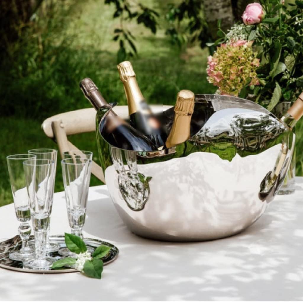 Ice Bucket Wine Bucket Ice Bucket Large Capacity Stainless Steel Frosted Ice Bucket Easy to Carry Champagne Beer Red Wine Sparkling Wine Suitable for Bars Ice Bucket for Cocktail Bar, Medium
