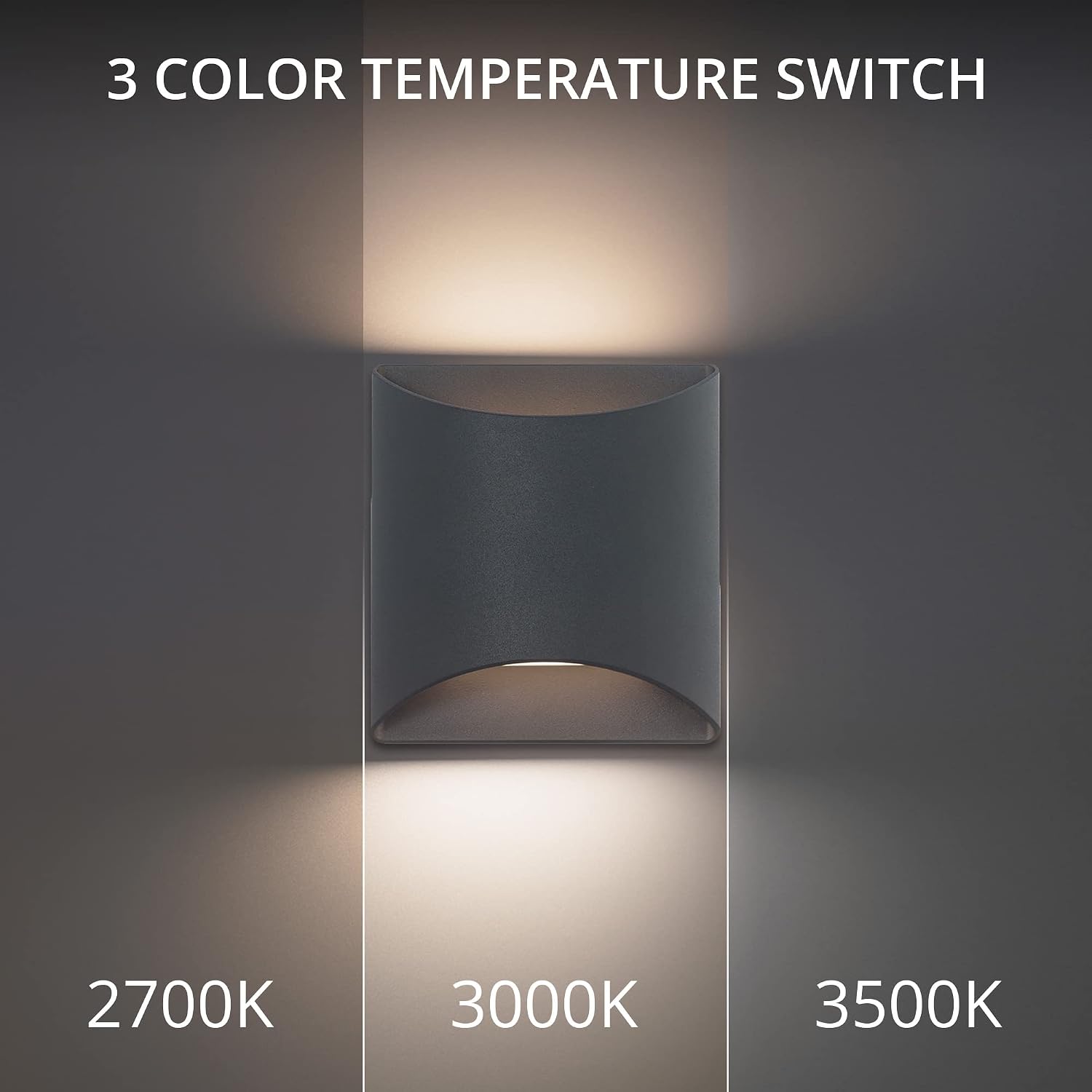 WAC Lighting dweLED, Duet 6in LED Wall Sconce 3-CCT 2700K-3000K-3500K Set to 3000K in Black