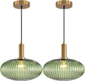 Modern Large Globe Pendant Light Fixture Nordic Glass Pendant Light Two-Pick Kitchen Farmhouse Kitchen Island Light Vintage Single Ceiling Hanging Light (Two-Pick-Green)