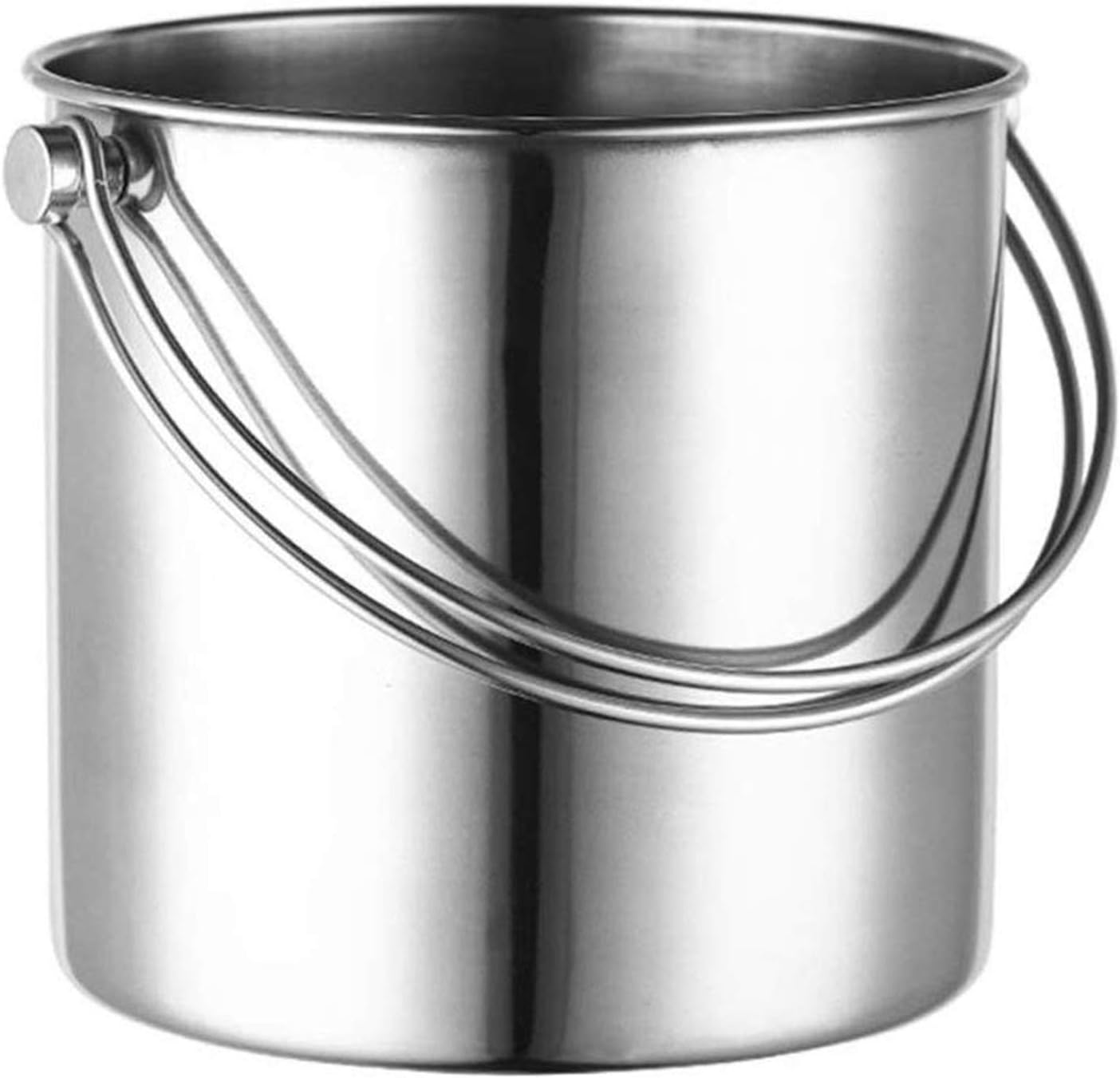 ice bucket, Ice bucket - Ice Bucket with Scoop Lid and Handle, Stainless Steel (Size : L)