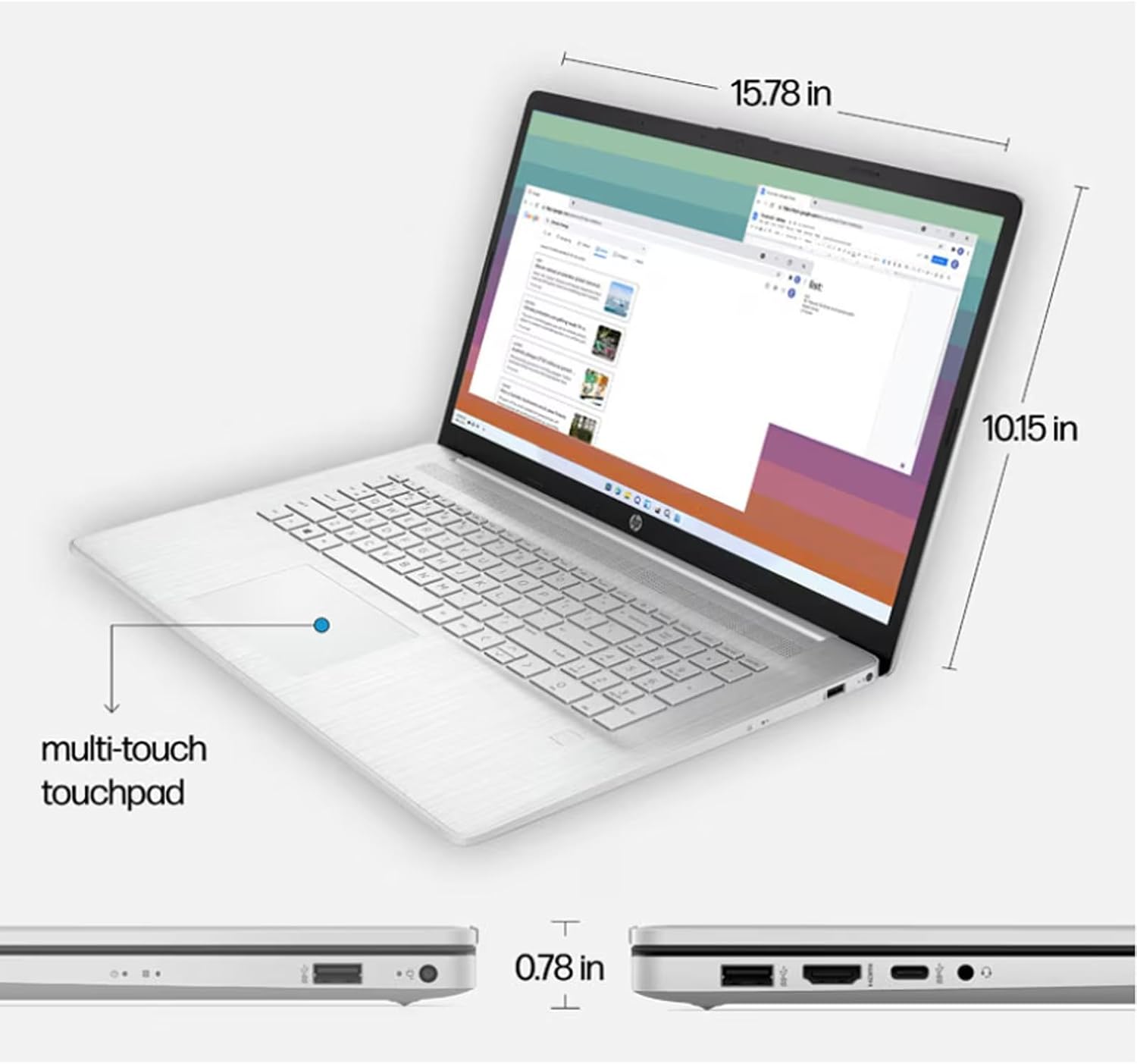 HP 17.3' FHD Laptop for Students and Business, Windows 11 Pro, AMD Ryzen 5 7430U, 1920 * 1080 Display, 32GB Memory, 2TB SSD, Webcam, Wi-Fi, Bluetooth, w/Accessories