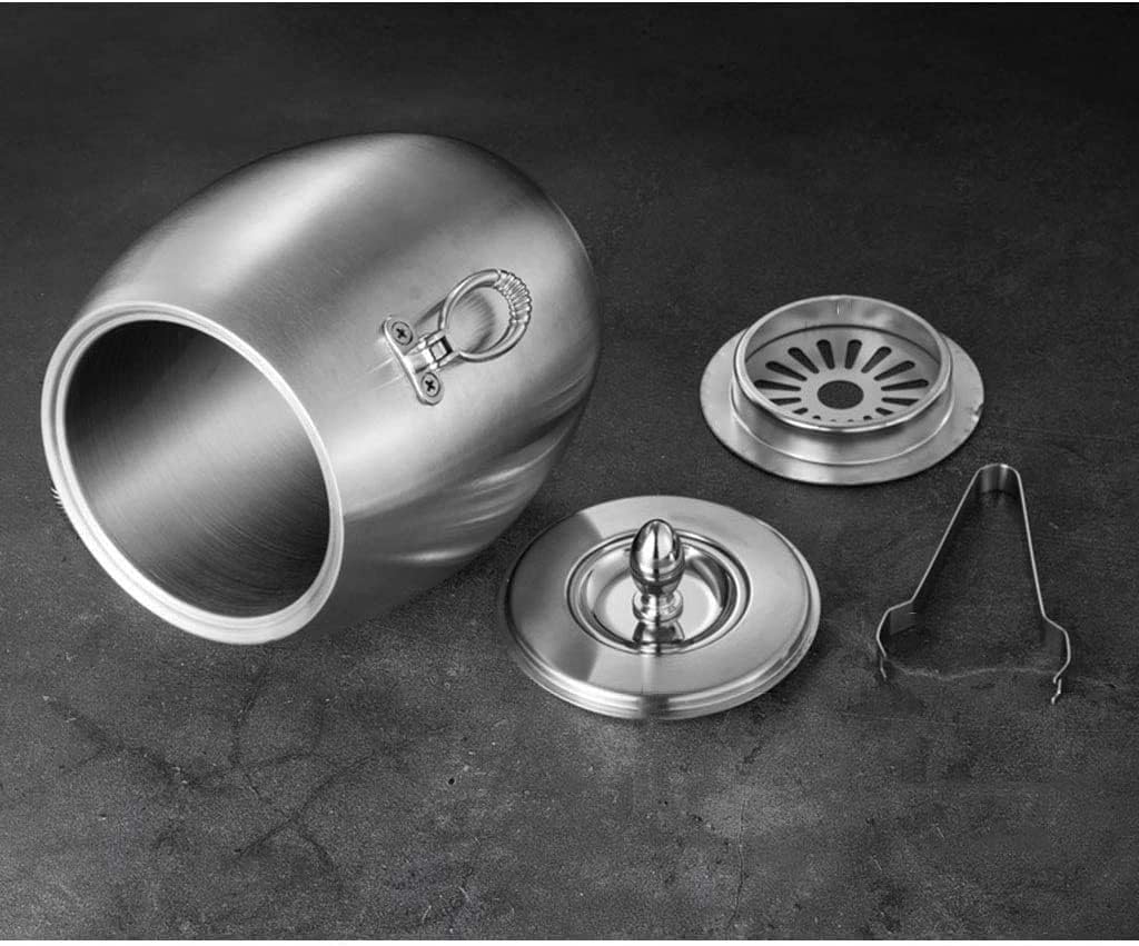 Stainless Steel Ice Bucket,Double Wall Ice Bucket with Lid Strainer and Tongs, Great for Cocktail Bar and Parties Freezer, Chilling Champagne Wine and Beer (Size : 2L) ()