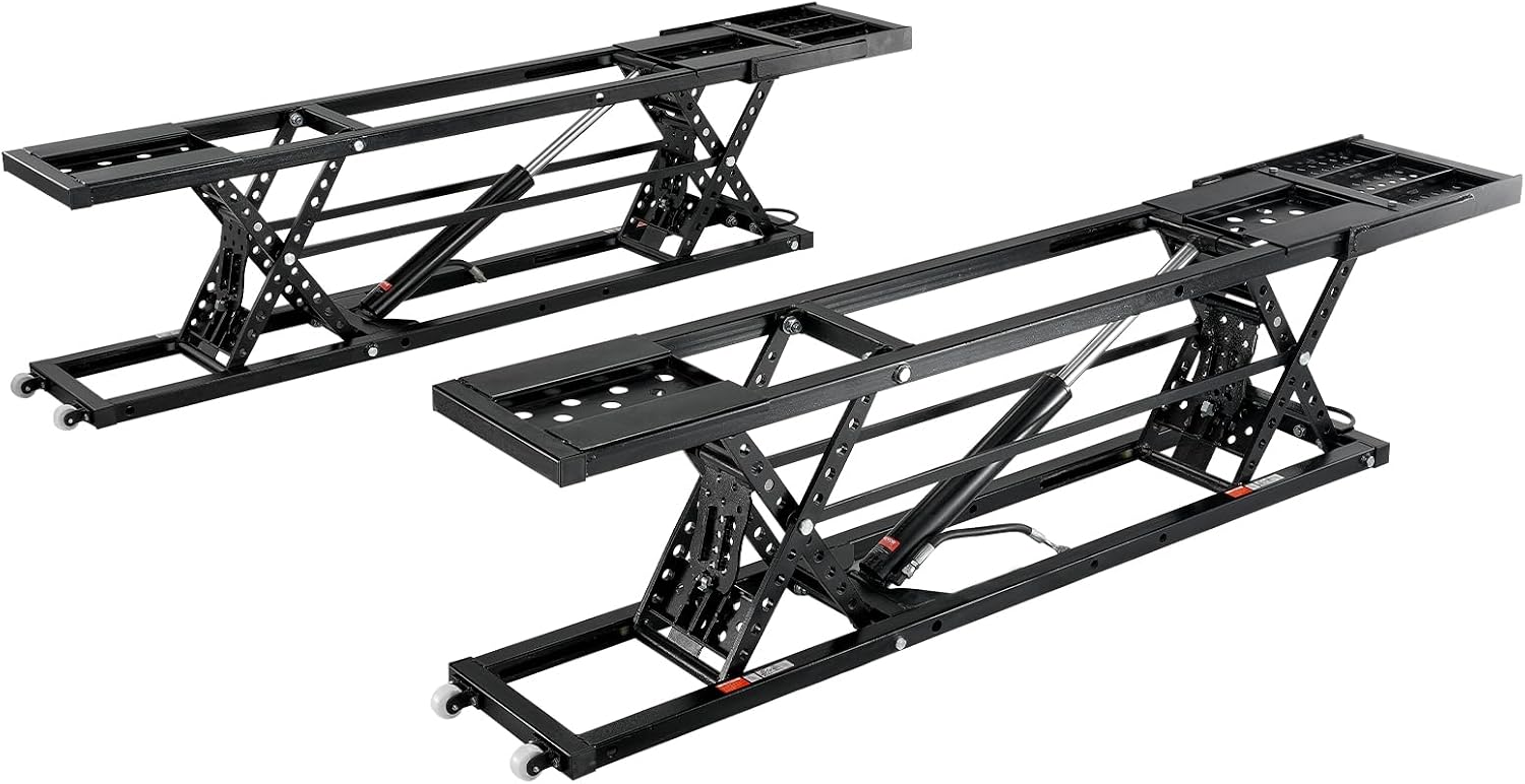 VEVOR Portable Car Lift - 5,000 LBS Capacity, Extended-Length Plates, 25.6' Max. Height, Heavy-Duty Carbon Steel Truck Lift with 120V Power Unit