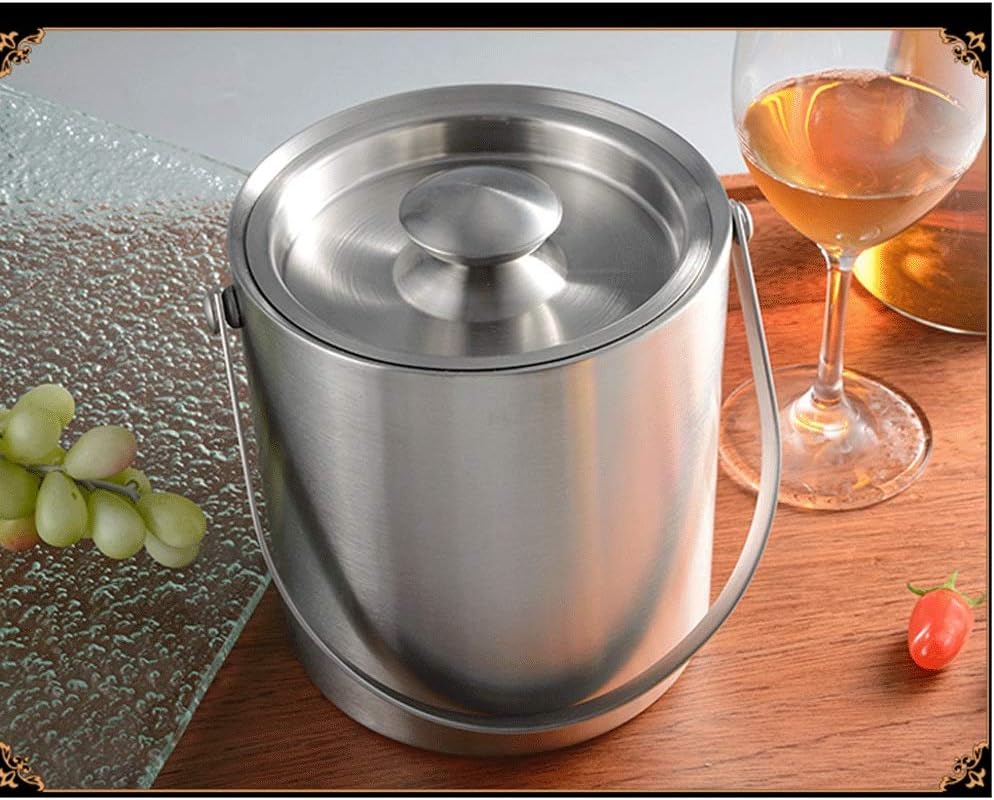 ice bucket, Ice Bucket Bar Stainless Steel Ice Bucket Red Wine Ice Bucket Double Insulation Champagne Ice Bucket Beer Ice Bucket Home