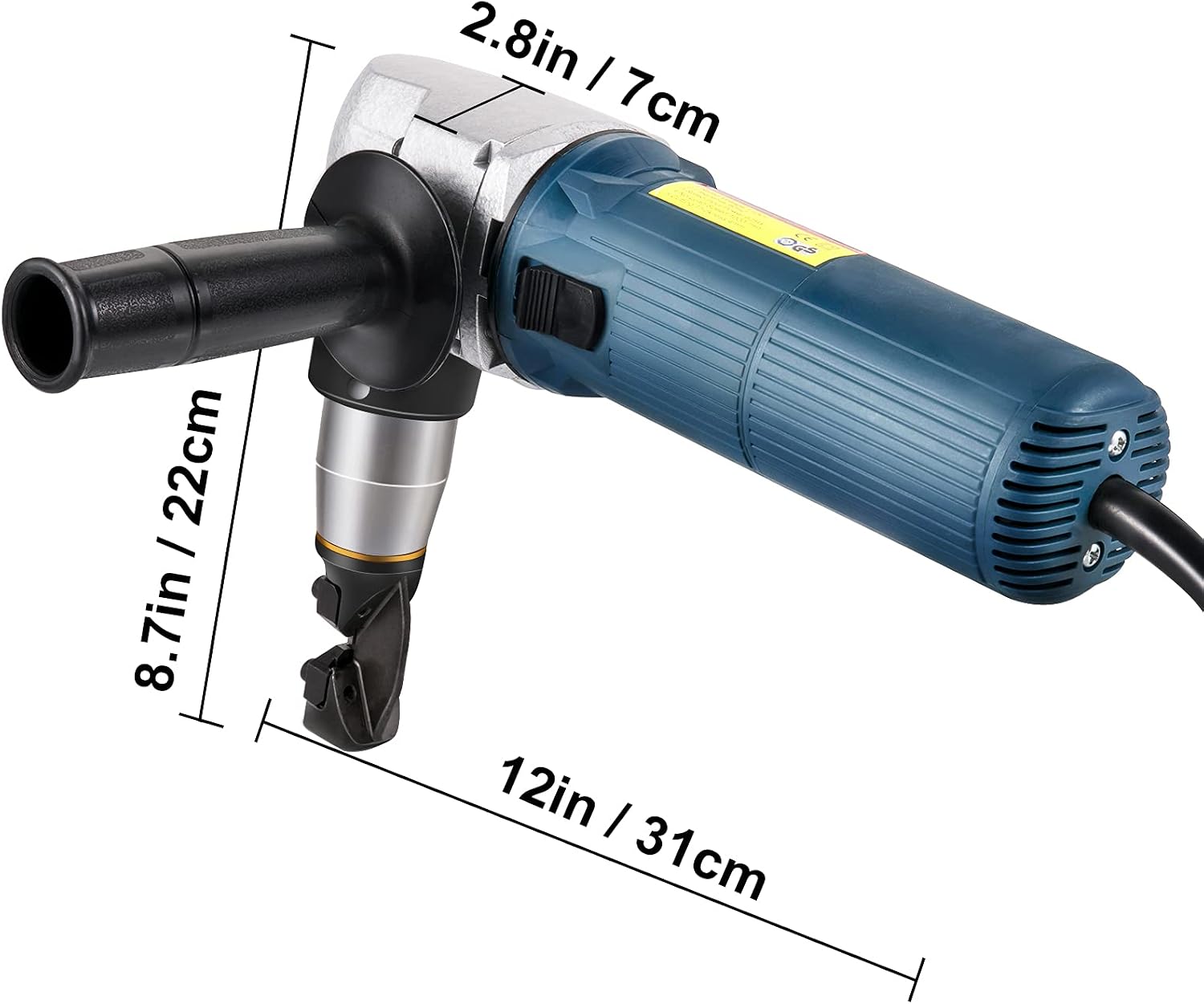 VEVOR Electric Metal Nibbler 625W Nibbler Metal Cutter 1000RPM High Speed Rotor 0.16in/4mm Metal Nibbler 110V w Replaced Blades Storage Case Sheet Metal Nibbler for Cutting Stainless Steel, Aluminium