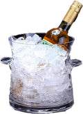 ice bucket, ice bucket gift Handcrafted 2.7l/0.7 Gallon Ice Bucket Lead-free glassTransparent Ice Bucket Champagne Barrel,red Wine Barrel Bar wine buckets for parties