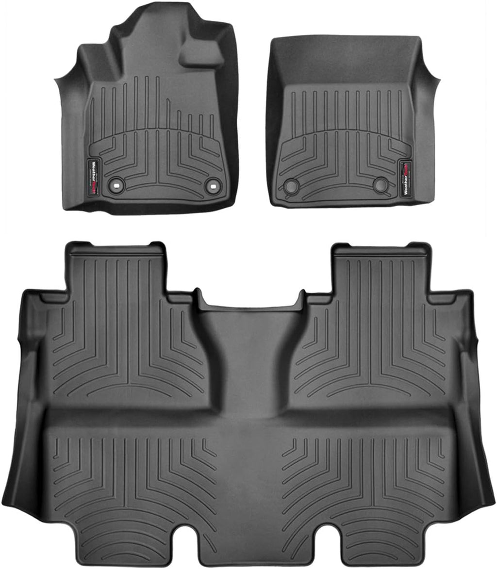 WeatherTech Custom Fit FloorLiners for Toyota Tundra - 1st & 2nd Row (444081-440938), Black