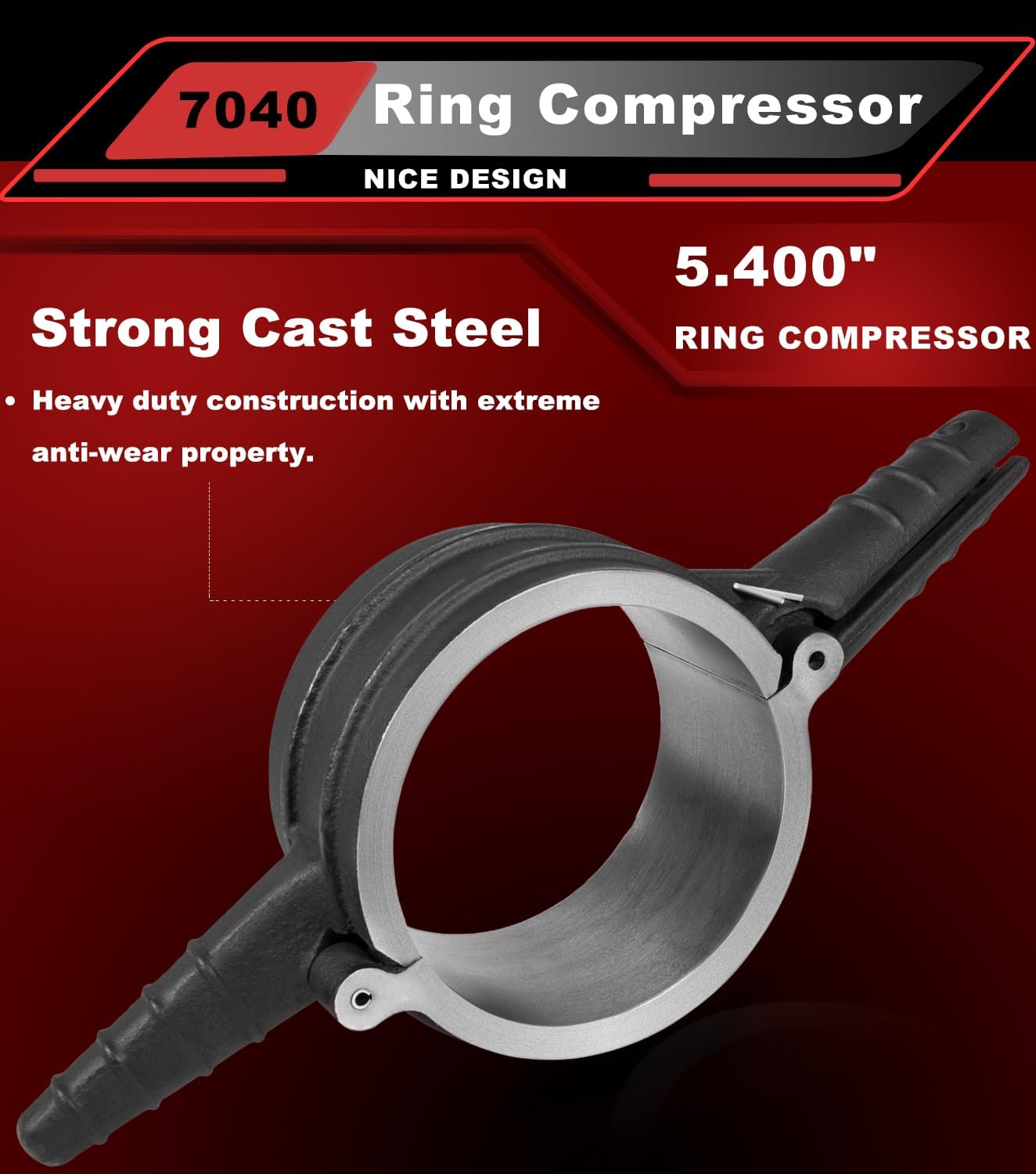 7040 Piston Ring Compressor Tool, Piston Ring Compressor Adapter & Anti-Polishing Ring Kit For Cummins ISX QSX 15, Caterpillar 3400, 3406, 3408, C15, 5.4' bore Replace# PT-7040 5299339 5394454