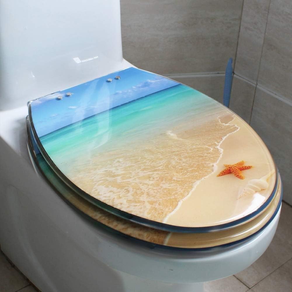 Toilet Seat Resin Toilet Cover Universal Set of Screws Household Color Toilet Cover U/v Thickening(I)