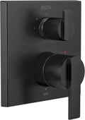DELTA FAUCET T24867-BL Angular Modern Monitor 14 Series Valve 3-Setting Integrated Shower Trim with Diverter, Matte Black