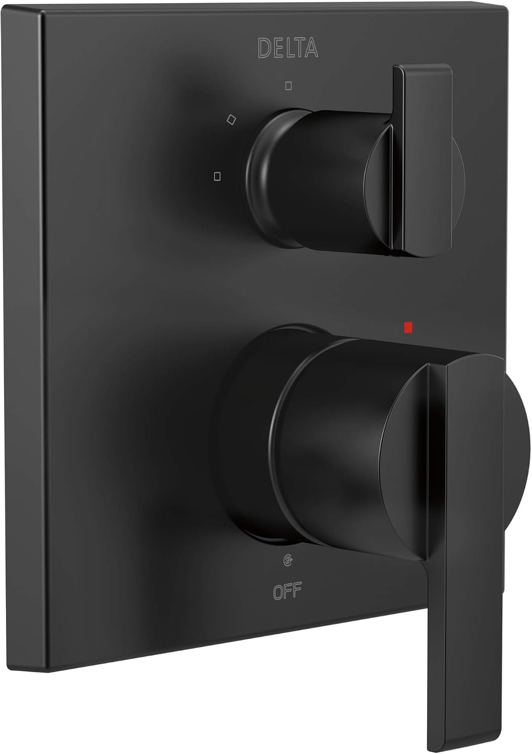 DELTA FAUCET T24867-BL Angular Modern Monitor 14 Series Valve 3-Setting Integrated Shower Trim with Diverter, Matte Black