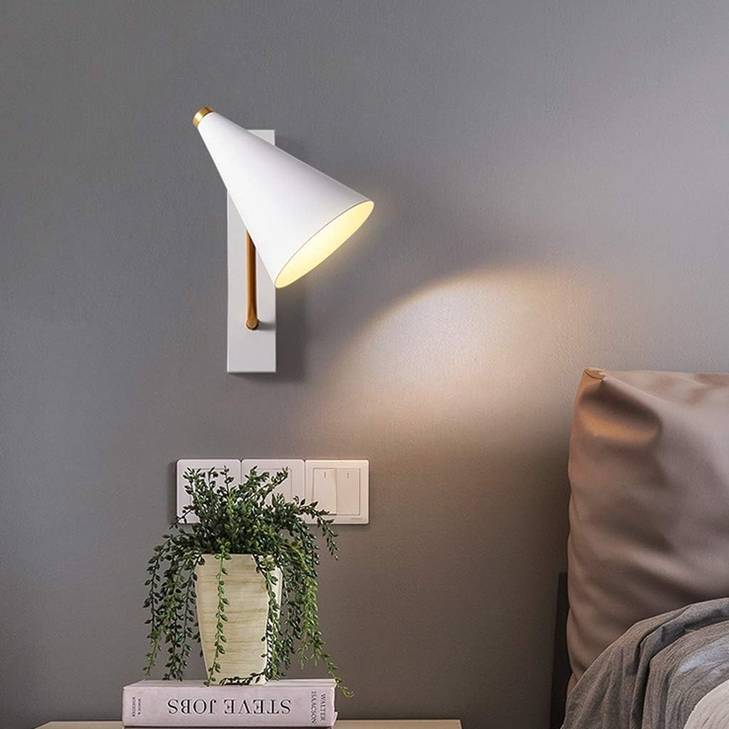 Sconce Wall Lighting Wall Light Corridor Aisle Wall Lamp Modern Wrought Iron Creative Bedroom Bedside Wall Sconce Bathroom Light Fixtures(White)