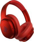 Jrumz Clarity CL01 Hybrid Active Noise Cancelling Headphones, Wireless Over Ear Bluetooth Headphones, Deep Bass, Comfort Fit Ear Pads, 40H Playtime for Home Office, Travel, Gym (Red)