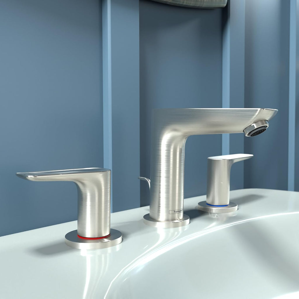 hansgrohe Talis E Modern 2-Handle 5-inch Tall Bathroom Sink Faucet in Brushed Nickel, 71733821
