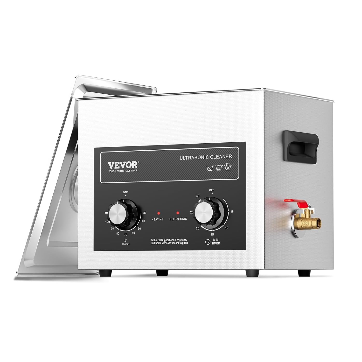 VEVOR 10L Sonic Cleaner with Heater Timer & Basket, Professional Digital Sonic Cavitation Machine, 240W Cleaning Machine for Lab Tools, Metal Parts, Carburetor, Brass, Auto Parts, Engine Parts