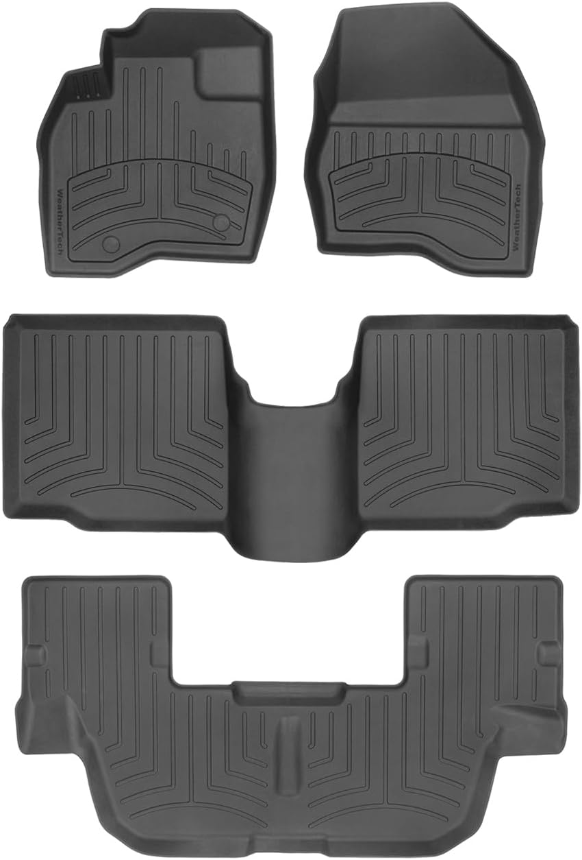 WeatherTech FloorLiner HP Custom Fit Floor Mats for Ford Explorer Full Set (447041IM-44359-2-3IM), Black