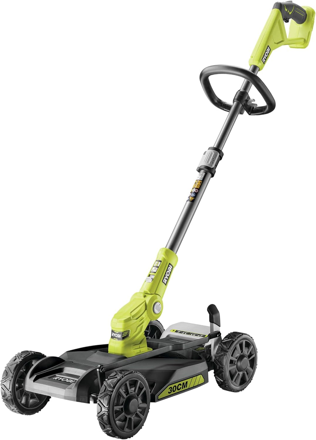 RYOBI 3-in-1 18 V Lawn Mower/Edger/Edger - Cutting Diameter 30 cm - Mulching - Wire Diameter 1 x 1.6 mm - Telescopic Tube - Sold Without Battery or Charger - Green