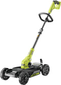 RYOBI 3-in-1 18 V Lawn Mower/Edger/Edger - Cutting Diameter 30 cm - Mulching - Wire Diameter 1 x 1.6 mm - Telescopic Tube - Sold Without Battery or Charger - Green