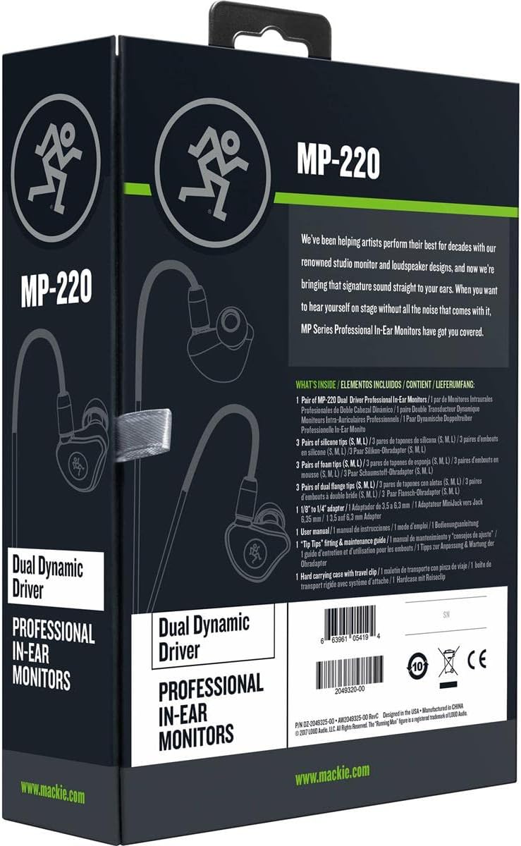 Mackie MP Series In-Ear Headphones & Monitors with Single Driver and Bluetooth Adapter(MP-120BTA)