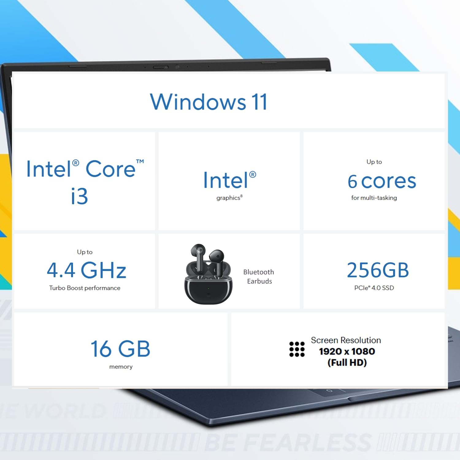 ASUS Vivobook 14 Inch FHD Laptop for Everyday Use | Intel Core 13th Gen 6-Core CPU | 12GB RAM, 256GB SSD | Quiet Blue | Windows 11 | 8HR Battery, FastCharge | Privacy Shutter | Intel UHD Graphics